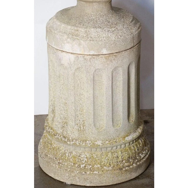English Garden Stone Urn on Plinth in the Neo-Classical Style For Sale In Austin - Image 6 of 13