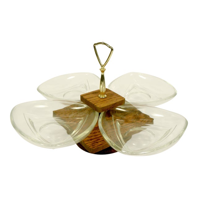 MidCentury Serving Nut Dish Lazy Susan Chairish