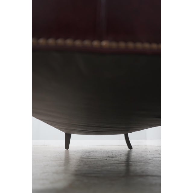 Ethan Allen Burgundy Leather Modern Sofa For Sale - Image 17 of 18