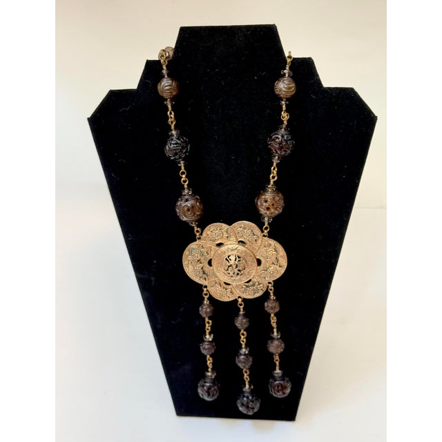 A stunning, authentic vintage statement necklace by renowned artisan designer Stephen Dweck. This exquisite piece...