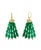 150 Carat Emerald Beads and Diamond Hanging/ Drop Earrings 14 Karat Yellow Gold For Sale - Image 4 of 18