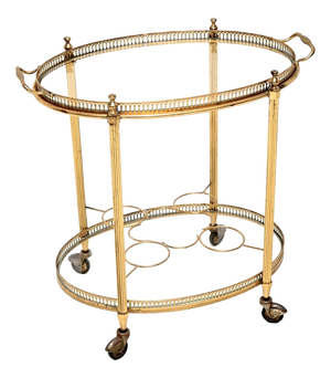 Vintage French Brass Drinks Trolley, 1960s