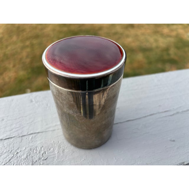 A Truly Beautiful Trio. Exceptional 19th C. Enamel, Sterling silver and crystal Vanity Set. Set of three fragrance /...