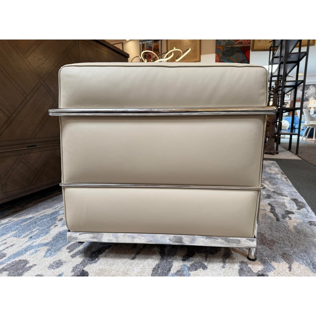 Modern Classics Petite Corbusier Style Sofa, Parchment For Sale In San Francisco - Image 6 of 12
