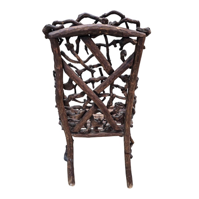 Antique Rustic Handcrafted Adirondack Child's Chair For Sale In Chicago - Image 6 of 6