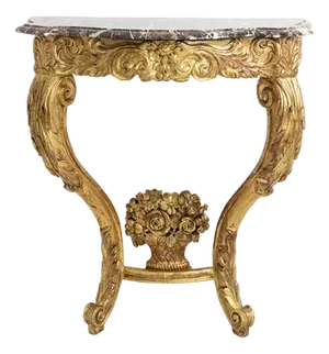 Louis XV Console in Gilded and Carved Wood, 1880s