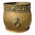 Early 20th Century Large Turn-of-the-Century Brass Jardinière Cachepot With Lion Ring Handles and Repoussé Rose Banding For Sale