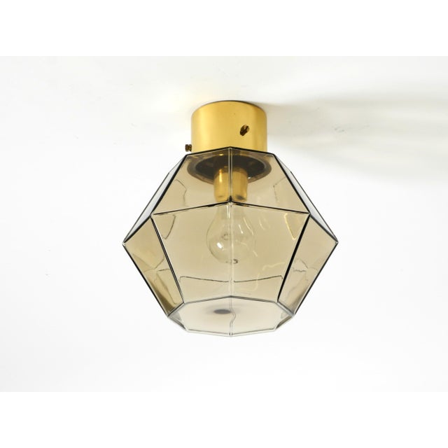 1970s Vintage Smoked Glass Ceiling Lamp in Octagonal Shape from Limburg, 1970s For Sale - Image 5 of 18