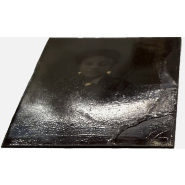 Nineteenth-Century Hand-Painted Tintype Portrait of a Gentlewoman of African Descent For Sale - Image 4 of 9