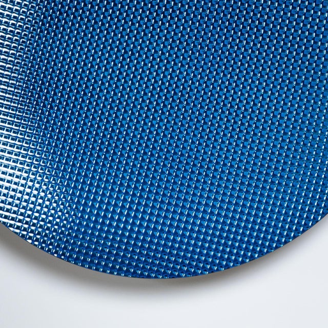 Blue 21st Century Large Concave Disc in Blue Glass by Roberto Giulio Rida, Italy For Sale - Image 8 of 18