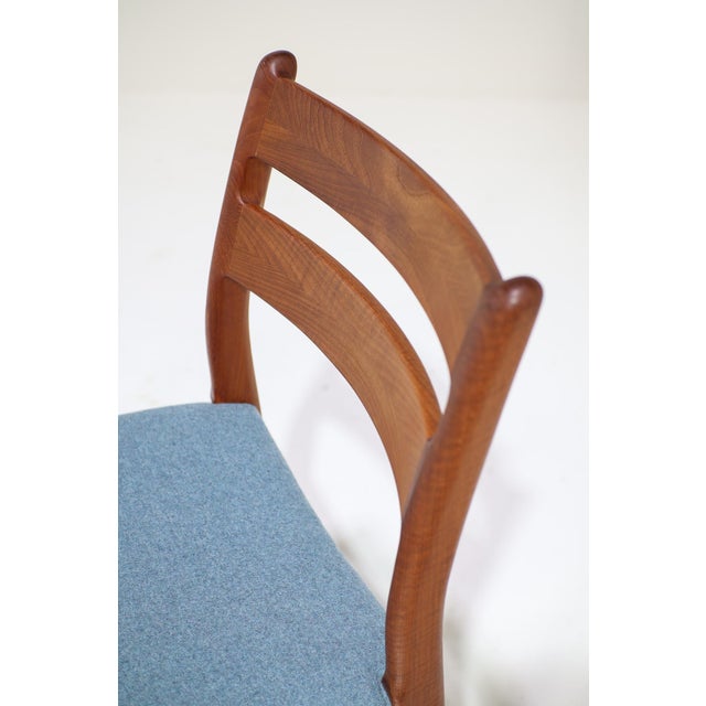 Teak and Blue Dining Chairs from Emc Møbler, Denmark, 1960s, Set of 4 For Sale - Image 11 of 18