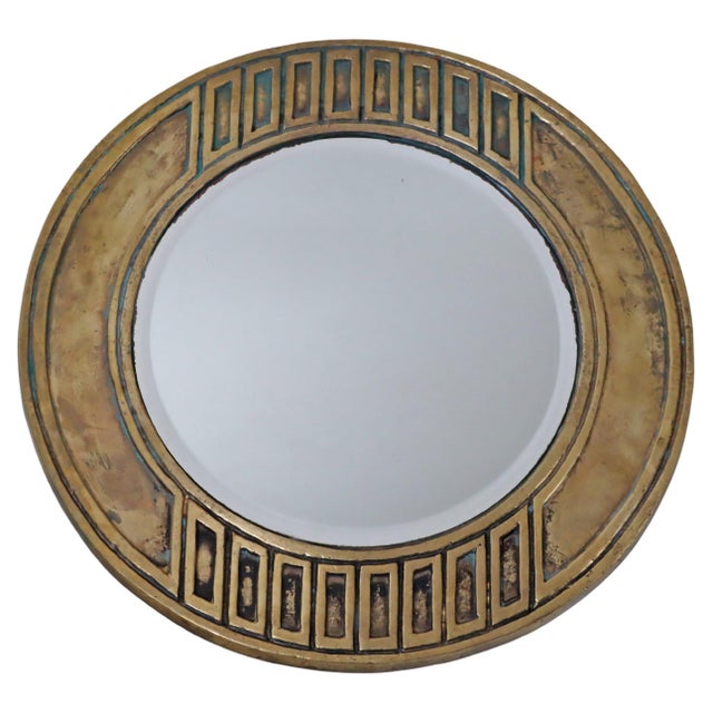 Mid-Century Modern Brass Round Wall Mirror, Italy, 1960s For Sale - Image 15 of 15