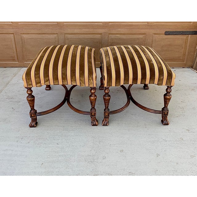 Antique Upholstered Spanish Colonial Ottomans a Pair Chairish