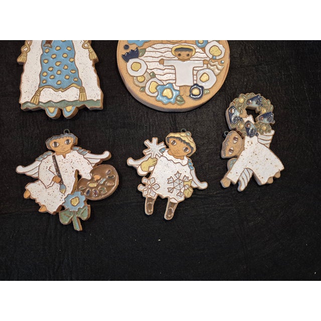 Christmas Ceramic Ornaments Handcrafted by Benedictine Monks at St. Andrew's Abbey in California. For Sale - Image 4 of 9