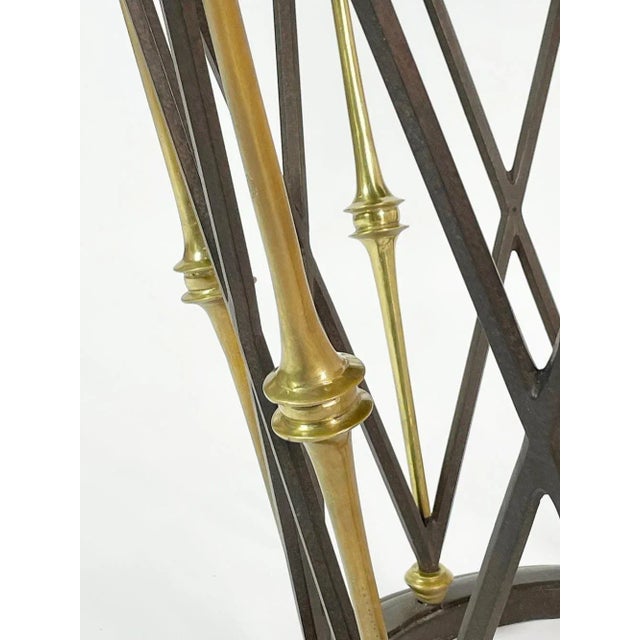 1980s French Brass & Wrought Iron Center Table with Octagonal Slate Top For Sale - Image 10 of 12