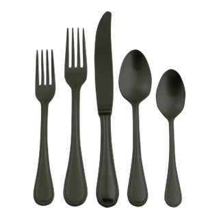 Mepra Perla 20-Piece Flatware Set, Oro Black For Sale