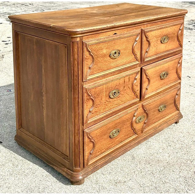 Chocolate Vintage English Georgian Style Oak Gentleman’s Chest For Sale - Image 8 of 12