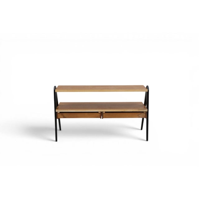 Brown Mid 20th Century Swedish Modern Two Tier Hallway Chest With Drawers For Sale - Image 8 of 8