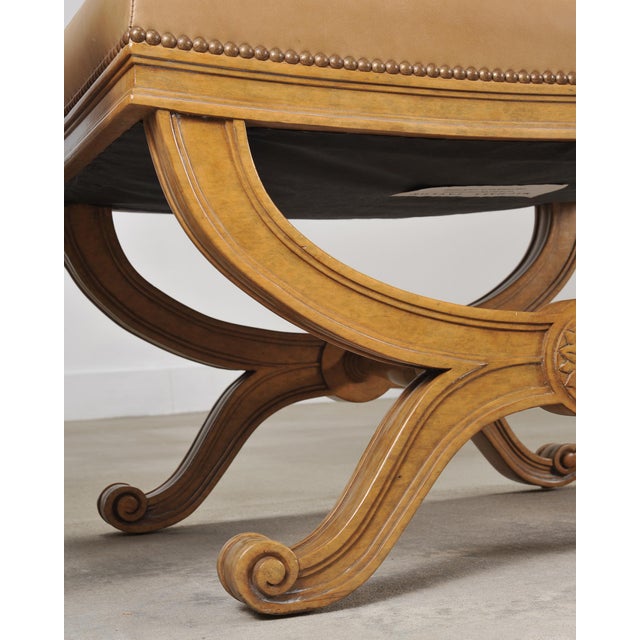 Pair of Michael Taylor Neoclassical Curule d'Orsay Ottoman Benches For Sale - Image 13 of 18
