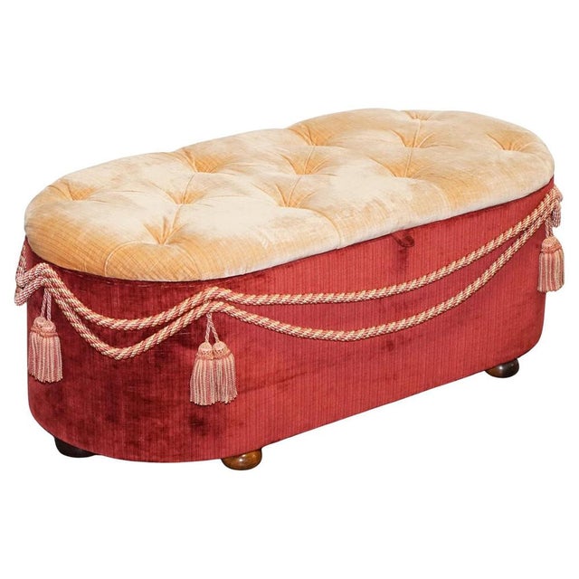 Antique Victorian Fabric Ottoman For Sale - Image 18 of 18