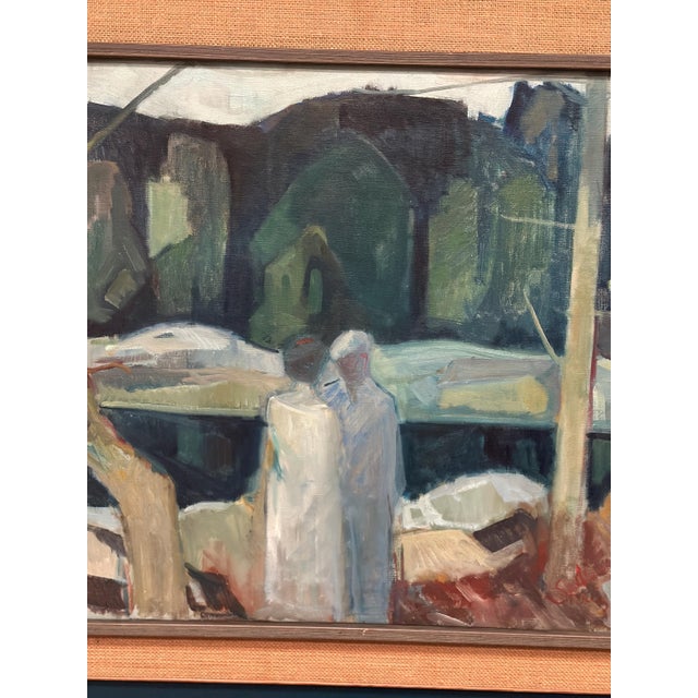 Mid-Century Modern Nis Stougaard, Gudhjem, Bornholm, 1965, Oil on Canvas, Framed For Sale - Image 3 of 18