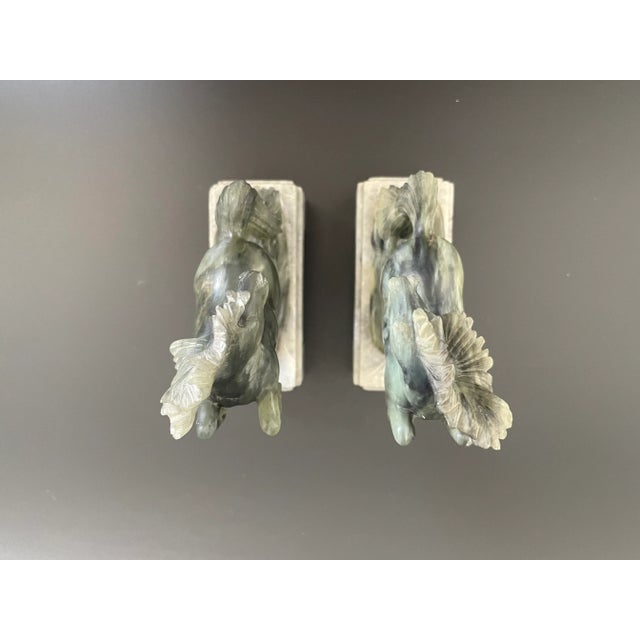 1980s Vintage Chinese Fine Carving Soapstone Running Horse Statues - a Pair For Sale - Image 5 of 12