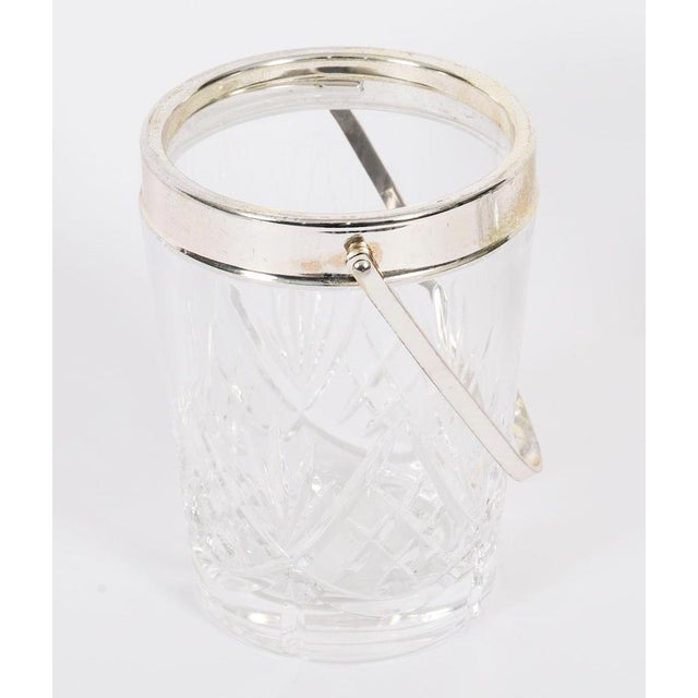 Mid-Century Silver-Plated and Crystal Ice Pail Bucket For Sale - Image 3 of 7
