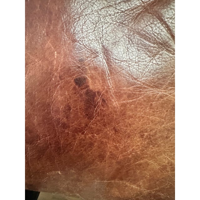 George Smith Large Short Scroll Arm Signature Chair in Cigar Leather For Sale - Image 10 of 11