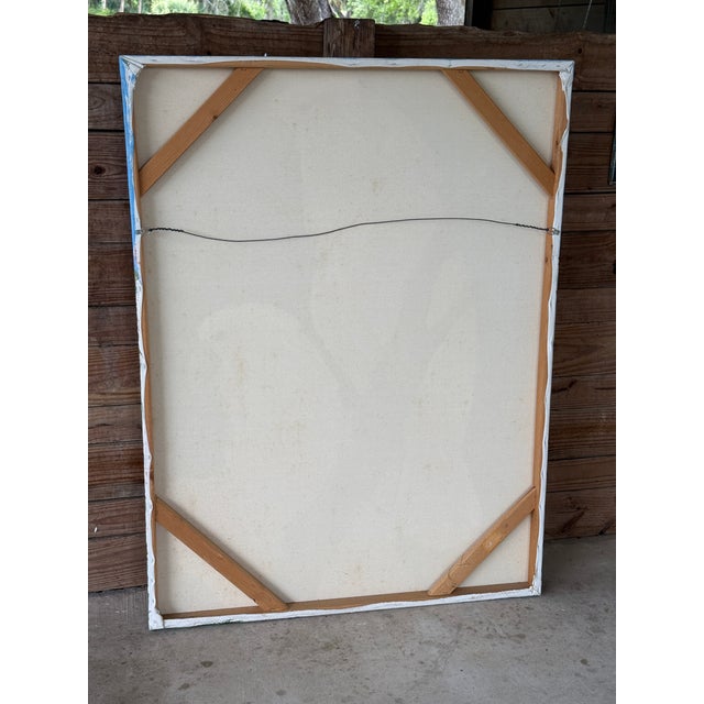 Monumental Vintage Coastal Tropical Unsigned Cockatoo Painting For Sale - Image 11 of 12