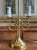 Vintage Horn Design Plated Brass Plug in Table Bouillotte Lamp For Sale - Image 4 of 8