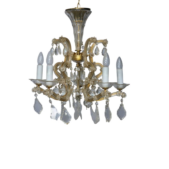 Gilded Murano Glass Chandelier in the style of Ca Rezzonico, 1960s For Sale - Image 6 of 10
