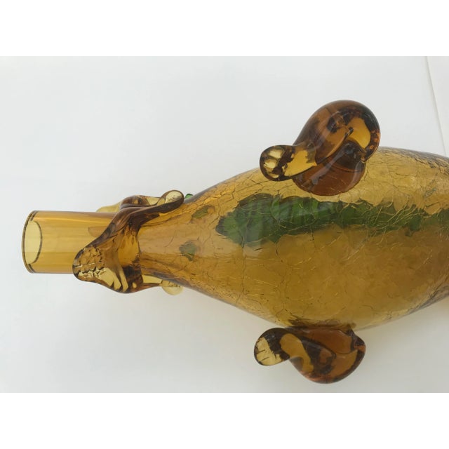 Italian Mid Century Blown Glass Alligator Wine Bottle For Sale - Image 11 of 13