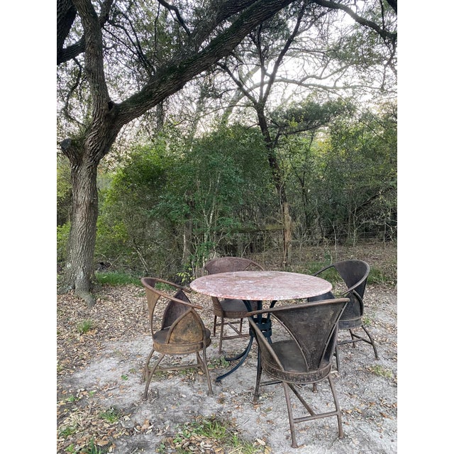 Metal Pair Sculptural French Bistro Chair in Welded Steel, Brutalist Style For Sale - Image 7 of 14