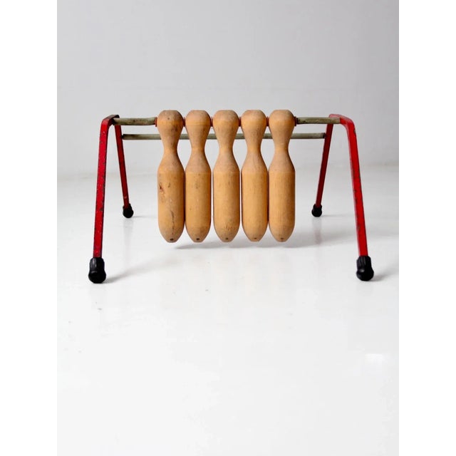 Mid 20th Century Vintage Wooden Bowling Game For Sale - Image 5 of 13