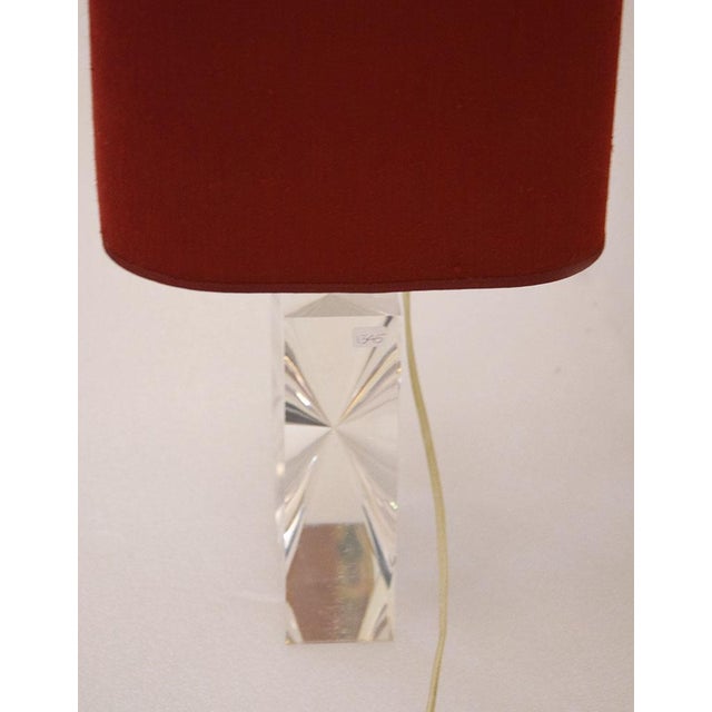Maroon Vintage Acrylic Table Lamp from Romeo Rega, 1970s For Sale - Image 8 of 11