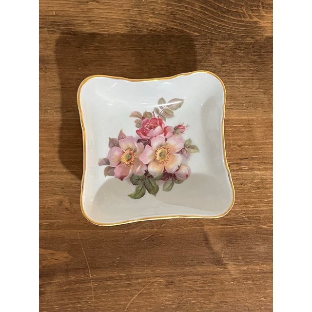 A lovely mid-century porcelain dish by E&R Golden Crown, made in Arzberg, Bavaria, Germany. This square scalloped dish...