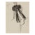 Vintage French Fashion Art Print – Black Banded Coat Illustration, 36" X 48" For Sale