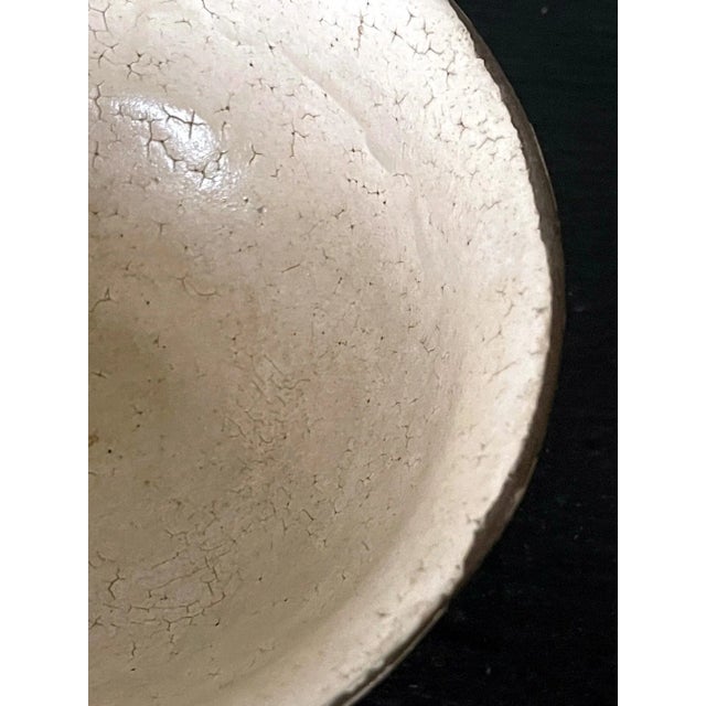 Asian Antique Korean Ceramic Komogai Chawan with Tamagode Glaze For Sale - Image 3 of 13