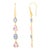 Rainbow Sapphire Uneven Cut Dangle Earrings - 2 Pieces For Sale