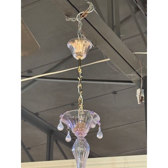 Early 21st Century Modern Lavender Colored Blown Murano Glass Chandelier With 10 Arms For Sale - Image 5 of 8