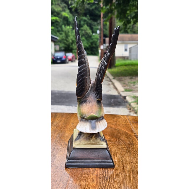 Large Limited Edition Hand-Painted Mallard Duck Figurine Sculpture With Raised Wings For Sale - Image 6 of 12