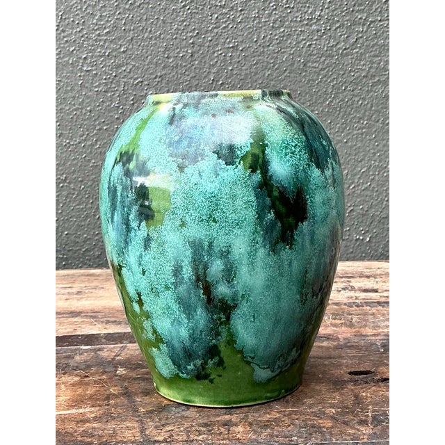 Vintage French Drip Glaze Vase For Sale - Image 11 of 12