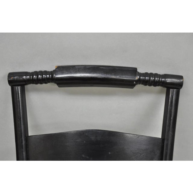 Vintage Nichols & Stone Hitchcock Harvest Stencil Painted Black Side Chair For Sale - Image 11 of 13