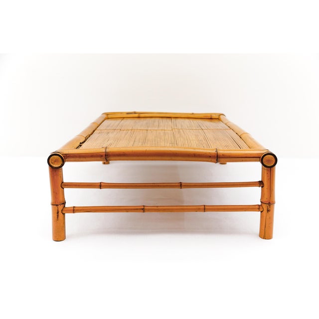 Brown Mid-Century Minimalist Japanese Bamboo Tea Table, Japan, 1950s For Sale - Image 8 of 16