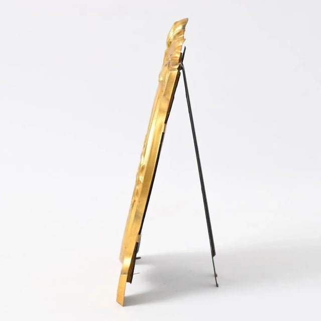 Metal Antique Embossed Brass Picture Frame, 1920s For Sale - Image 7 of 8