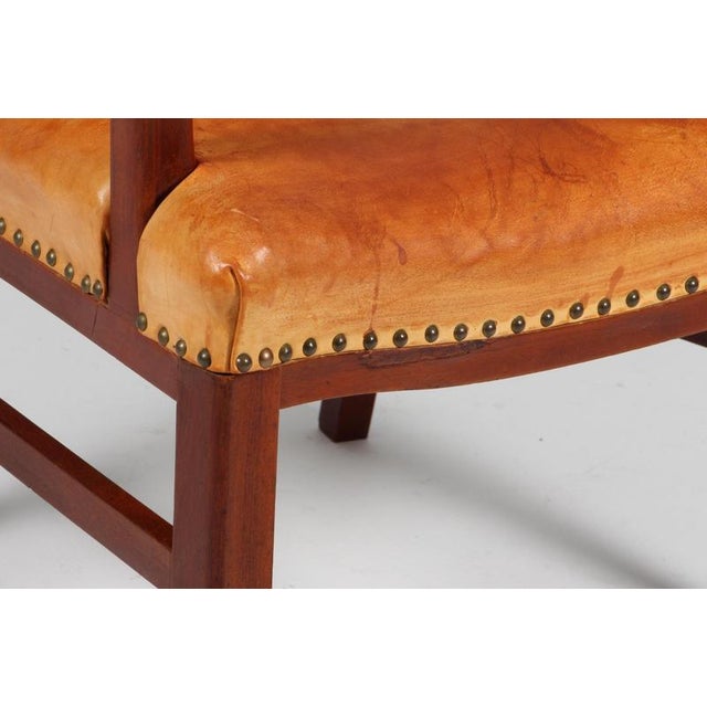 Kaare Klint Polexim Armchair in Patinated Nature Leather by Kaare Klint, 1940s For Sale - Image 4 of 11