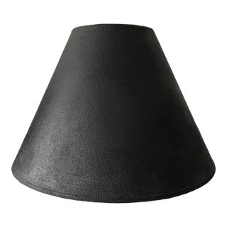 Large Mid Century Modern Textured Statement Black Lampshade For Sale