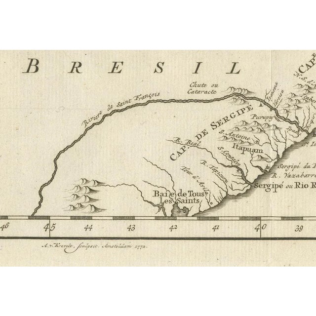 Carte du bresil map, broenner krefeld 1772 – brazil coastline captaincies this is an engraved map titled carte du bresil...
