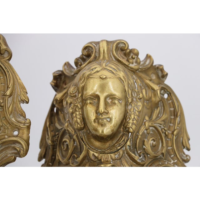Bronze 19th Century Antique French Bronze Female Head Billiard Pockets - Three Pieces For Sale - Image 8 of 18