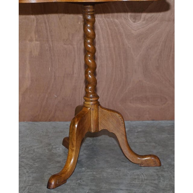 Wood Victorian Walnut Tilt Top Side Occasional Tripod Table, 1880s For Sale - Image 7 of 16
